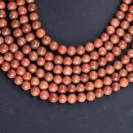 Gold Sandstone Round Bead Natural Crystal Gemstone Loose Bead Strands for DIY