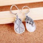 Retro Jewelry Thai 925 Silver with Marcasite White Opal Earrings(LR1036WHITE)