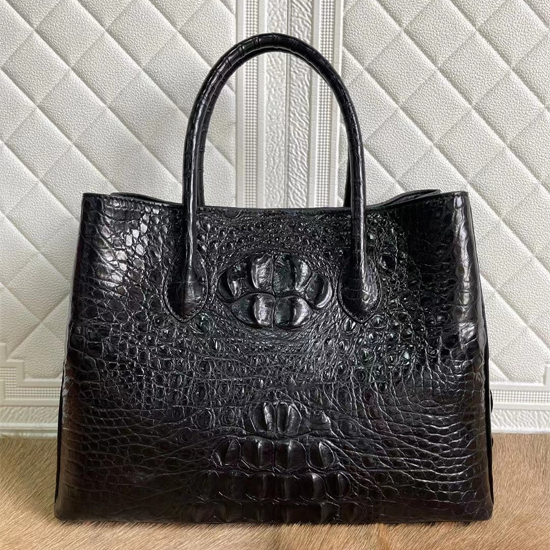 Exotic Crocodile Skin Women Totes Purse Authentic Alligator Leather Lady Large Shoulder Bag Female Working Handbag