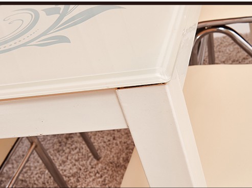 Multi Functional Glass Top Dining Room Table , Practical Marble Dining Table