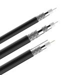 Black White Coaxial TV Cable CCA Braiding Polyvinyl Chloride Jacket
