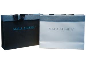 Wholesale Black / White Mala Alisha 250g Paper Carrier Bag 0c+1c Printing, Custom Shopping Bags from china suppliers
