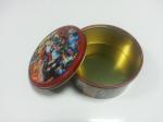 Colorful Painting Tin Candy Containers Tinplate Box With Cover / Lid