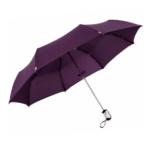 21 Inches Mini Lightweight Windproof Umbrella Purple Alunium Frame Silver Handle