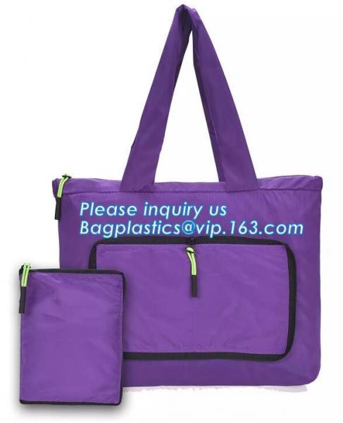 Private customized Salon Shop Owner Custom Foldable Nylon Shopping Gift Bag,Foldable Polyester Handle Pocket Folding Nyl