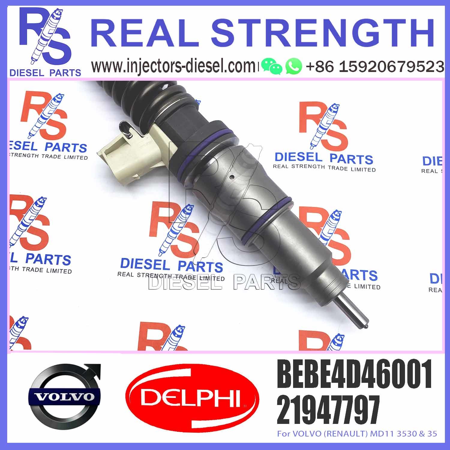 Diesel Fuel Injector 21947797 BEBE4D46001 E3.18 for V-O-L-V (RENAULT) MD11 3530 & 35