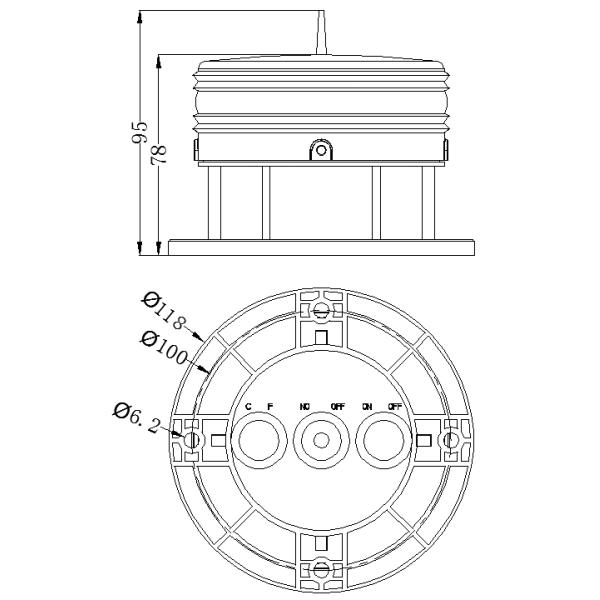1-2.5NM Solar Powered Navigation Marine Lantern