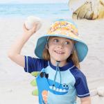 Adjustable Neck Flap Childrens Bucket Hats 46cm UV Protection OEM ODM