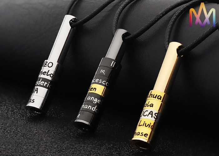 Private Logo Hip Hop Style Mens Engraved Necklace