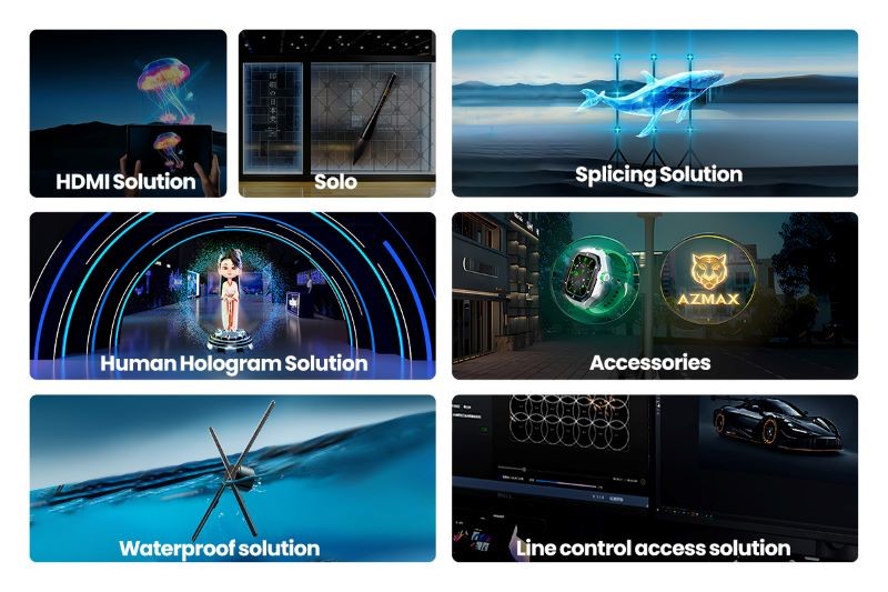 20CM Indoor Advertising Equipment 3D Hologram Fan For Christmas Supermarket Bar New Digital Signage Displays