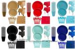 Colorful Party Pack! Includes Colorful Dinner Plates, Cutlery, Napkins And Cups