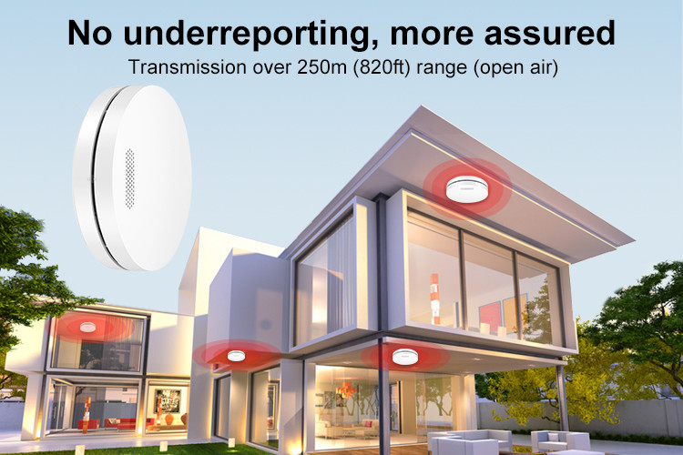 85 dB Wireless Smoke Alarms Detector Interconnected Home Smoke Detector Wiht CE TUV Certificates