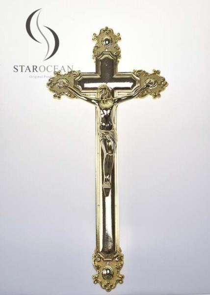 Gold High Quality Plastic Jesus Funeral Cross Coffin Accessories OEM/ODM Service