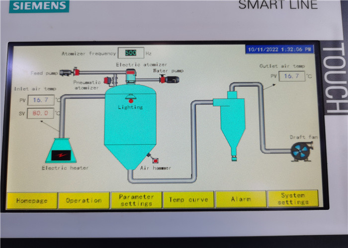 5kg/H-10000kg/H Oil Spray Powder Dehydration Machine SS304 316
