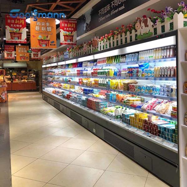 Fruit Vegetable Refrigerated Show Case , 830L Supermarket Chilled Display
