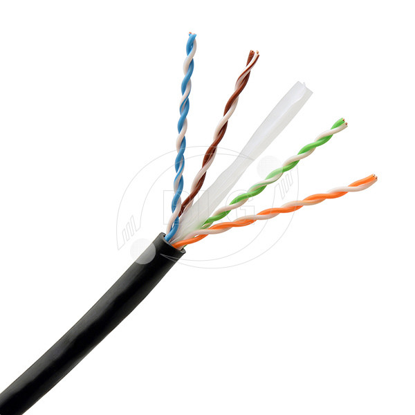 Single PE Cat6 Network Ethernet Cable / 8 Core Copper Cat6 UTP Network Cable Black