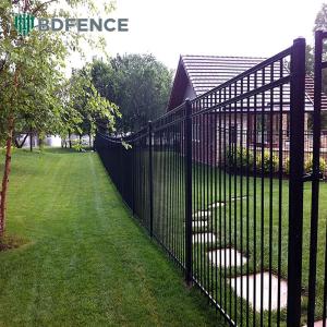 Wholesale Residential Metal Picket Fence Panel Black Powder Coated square Tube Anti Rust Galvanized Steel Fence from china suppliers