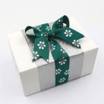 Fancy Personalised Printed Ribbon Emboss / Hot Stamping Type Dark Green Color