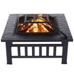32 Inch Brazier Pan Wood Burning Fire Pit for Indoor Packing Size 62.5*22.5*72.5