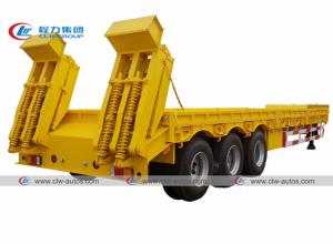 Wholesale Heavy Duty 3 Axle Lowboy Lowbed Semi Trailer 60 Tons 80 Tons For Excavating Machine from china suppliers