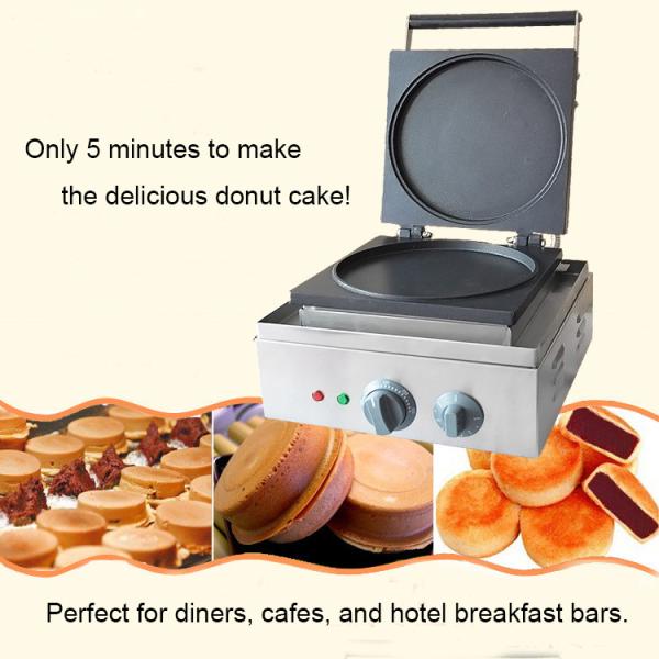Single Round Cake Donut Maker, Electric Crepe Waffle Making Machine Snack Bar Equipment