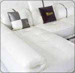 Genuine Living Spaces Leather Sofa with Metal Legs / Solid Wood Frame