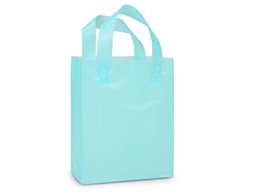 Semi-Transparent FROSTED (SMALL) Rigid Plastic Soft Loop Handle Gift / Retail Shopping Bags