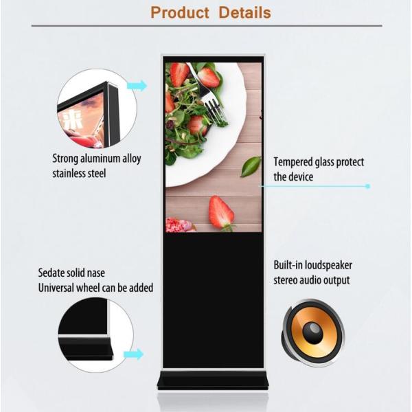 Ultra Thin LCD Digital Signage Display , 49" Multi Touch Kiosk With Lock