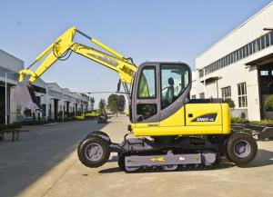 Wholesale Electric Mini Excavator , Small Wheeled Excavator Yellow ISO Certificates from china suppliers