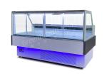 Transparent Glass Square Refrigerated Deli Showcase Single Temperature R404a
