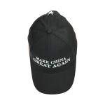 Promotional Flat Embroidery Baseball Caps 6 Panel Black Color ISO9001