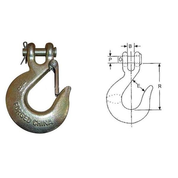 clevis slip hook with latches