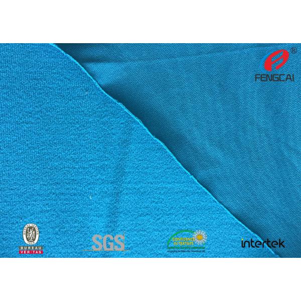 Dry Fit Mercerized Polyester Tricot Knit Fabric For Cloth One Side Brushed