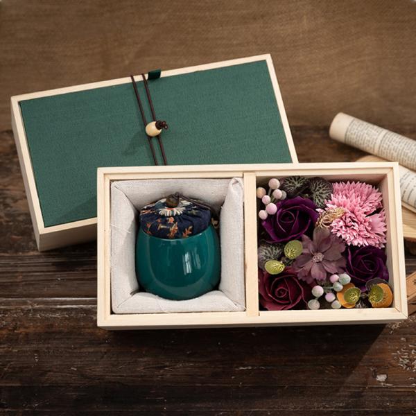 Decoration Home Scented Candles Luxury Ceramic Marble Candle Jars With Wooden