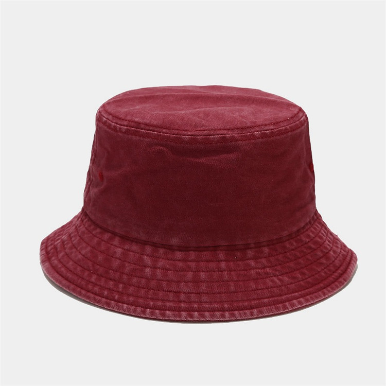 Foldable Plain Fisherman Bucket Hat Washed Cotton Denim cap Unisex For Outdoor