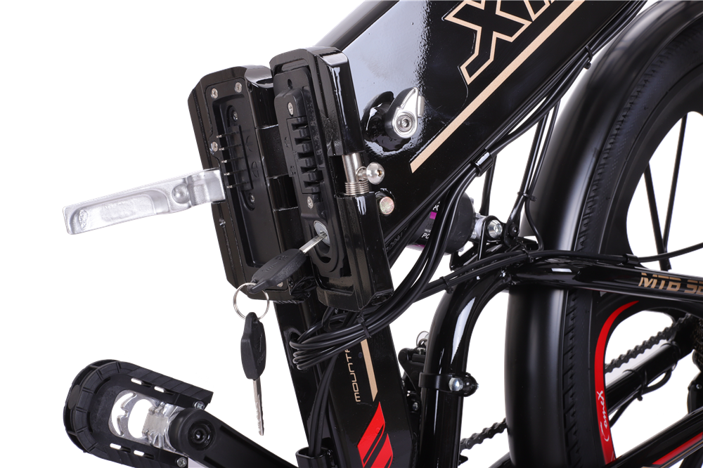 48V 10AH Folding Electric Mountain Bike with 21 Speed Gears and Shimano 3*7 Derailleur