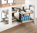 Metal Modern Kitchen Accessories Cabinet Drawer Magic Corner Pull Out Basket