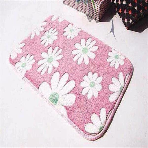 Soft embossed pattern coral fleece door mat