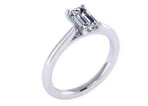 Wholesale 1.05 Ct 14K Solid Gold Jewellery , Emerald Cut Diamond Engagement Rings EM7.86×2.89MM from china suppliers