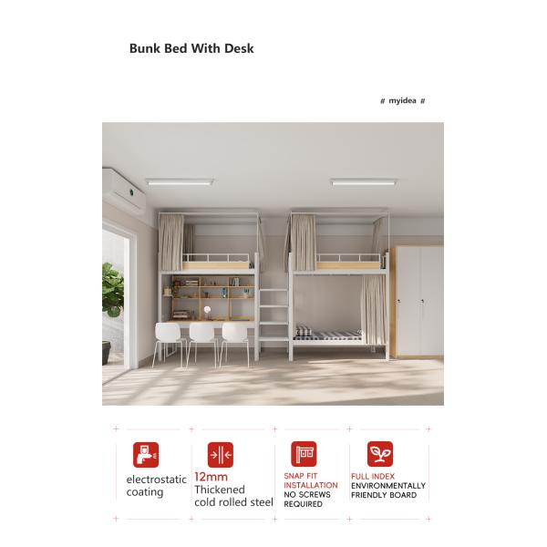 Modern Furniture Student Bunk Bed School Dormitory Bunk With Desk Support customization