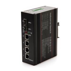 Wholesale Industrial fiber Ethernet switch POE 2 gigabit fiber port 4 10 / 100 / 1000M RJ45 from china suppliers