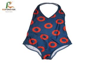 Wholesale Customized Red Circle Lycra One Piece Swimsuit , Womens One Piece Bathing Suits OEM from china suppliers