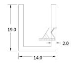 U Shape Channel Aluminium Alloy Profile Extrusion Brushed Gold For Glass