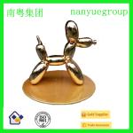 Hotel mall deco metal effect robert dog statue as decoration in park or hall