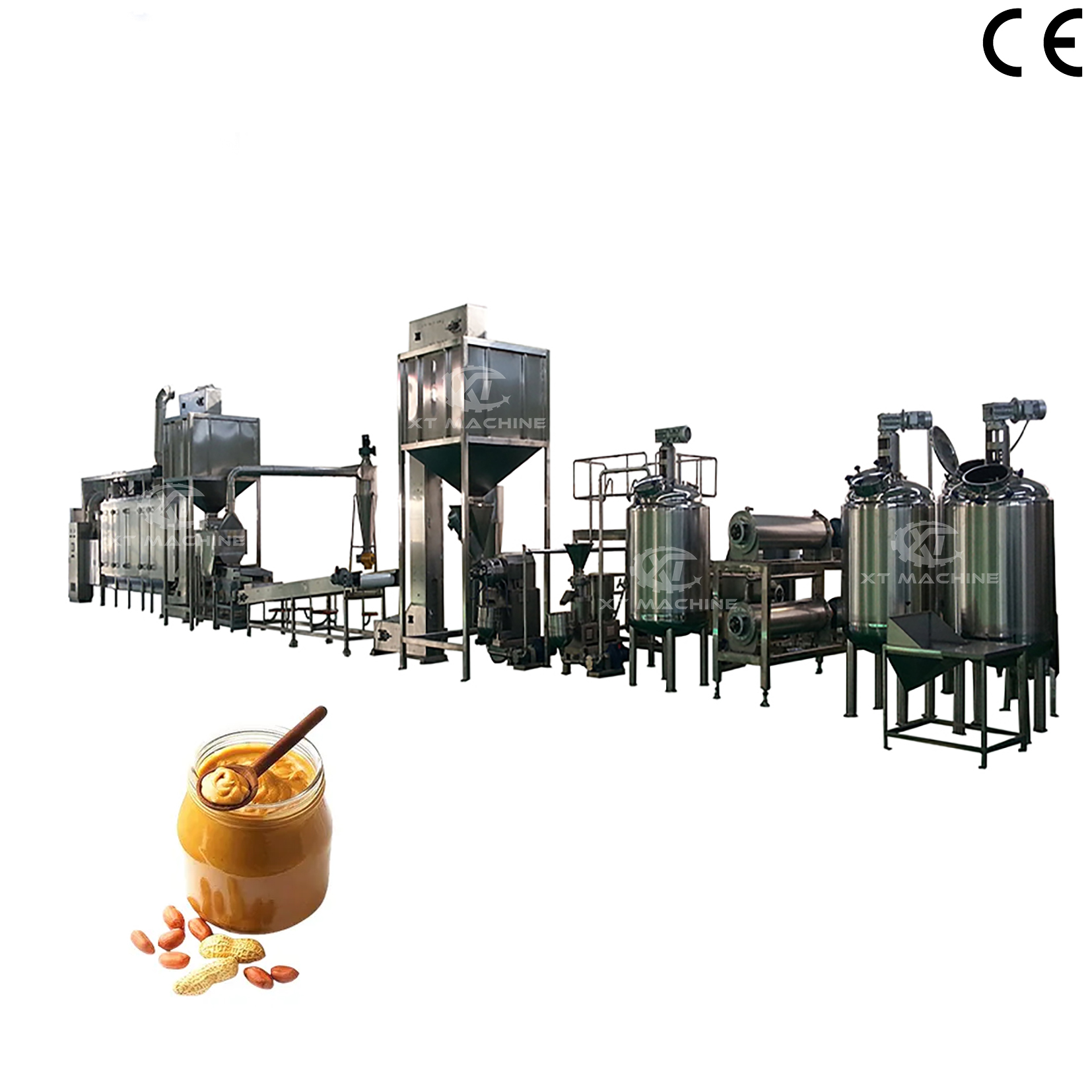 1000-1200kg/h Peanut Butter Grinding Machine Peanut Jam Production Line Peanut Paste Making Machine