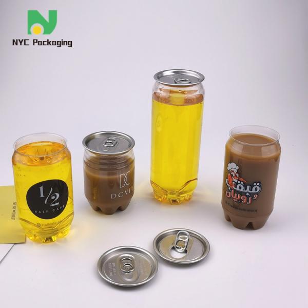 250ml 330ml 650ml Clear Soft Drink PET Beverage Can With Easy Open Lid