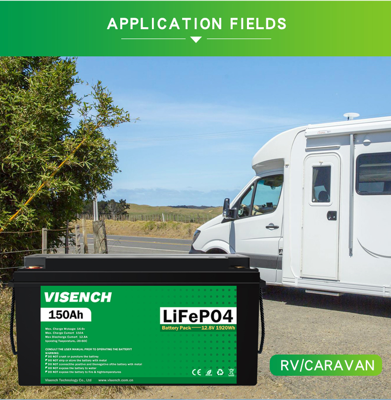 Visench Solar System Lifepo4 Battery Pack Lithium Ion Lifepo4 12V 150AH Lithium Ion Batteries