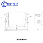 DEA4 Insert Single Phase EMI Filter 1500VDC Line/Line