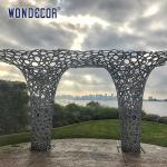 Outdoor large art geometric circular splicing design stainless steel sculpture