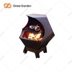 Simple Operation Corten Iron BBQ Charcoal Cooking Grill For Outdoor Party